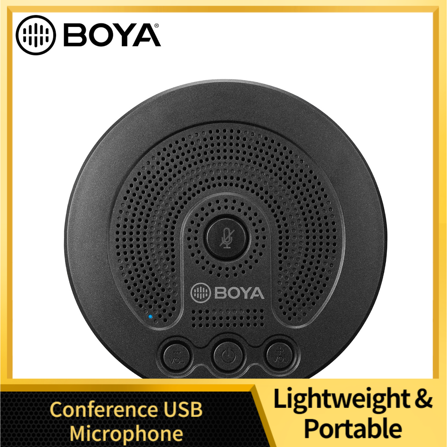 BOYA Conference USB Microphone with Speaker with Monitoring Jack Compatible with Smartphone Tablet Laptop