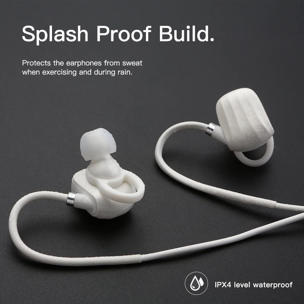 GGMM W710 Wireless Bluetooth Sport Earphone With Remote Control Microphone Black White Noise Reduction In Ear Hook Noise Cancelling Comfortable 7Hrs Waterproof High Quality Sound Earbud Hook HD Clarit