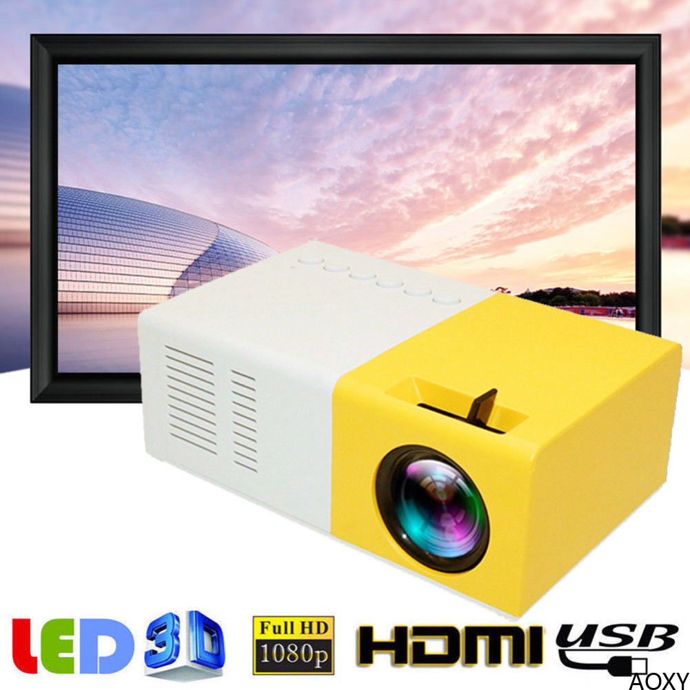 J9 Pro Mini Projector LED Home Media Player Audio Portable Proyectors 480x360 Pixels Supports 1080P HDMI USB Video Beamer【AOXY】