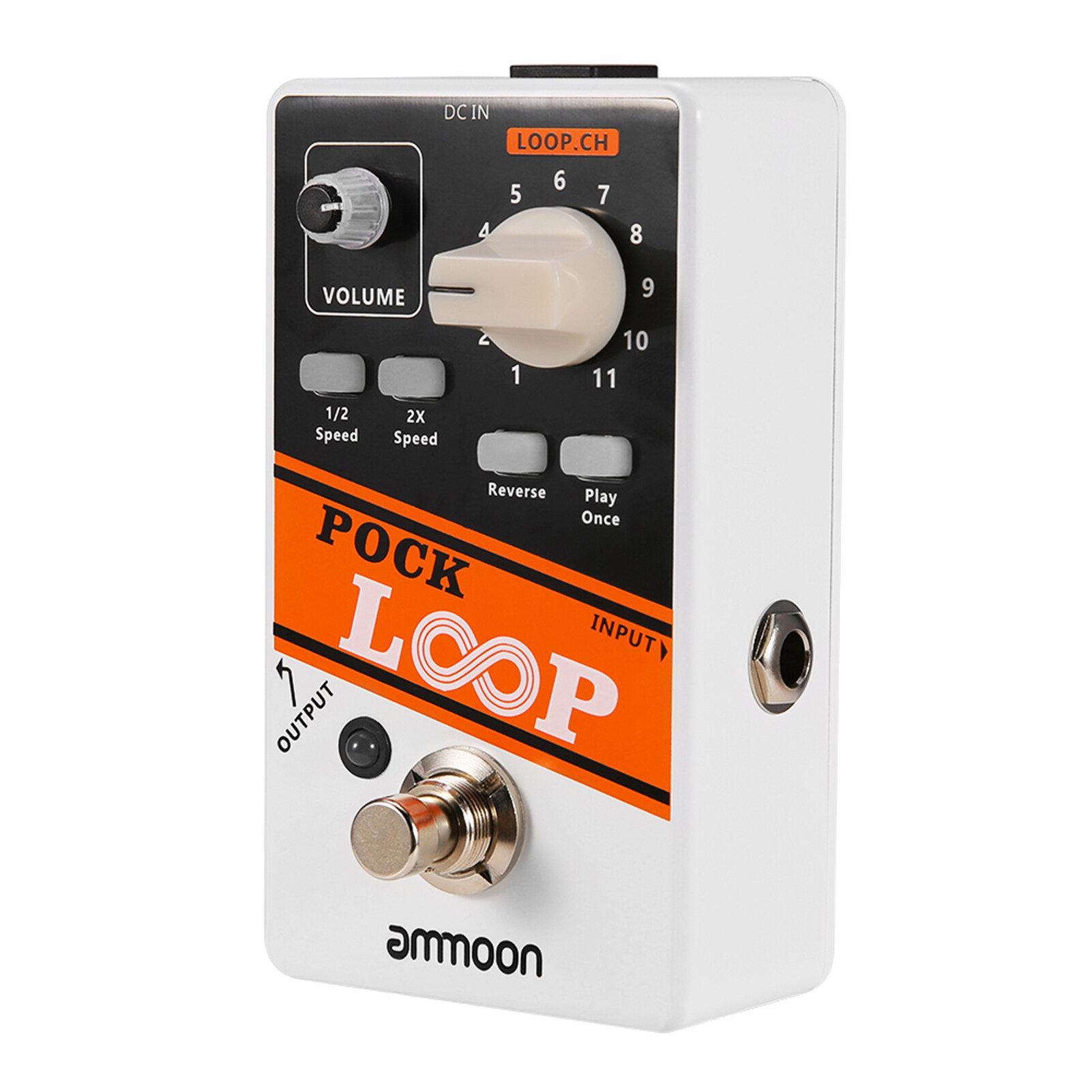 POCK LOOP Looper Guitar Effect Pedal 11 Loopers Max.330mins Recording Time Supports 1/2 & 2X Speed Playback Reverse Functions True Bypass