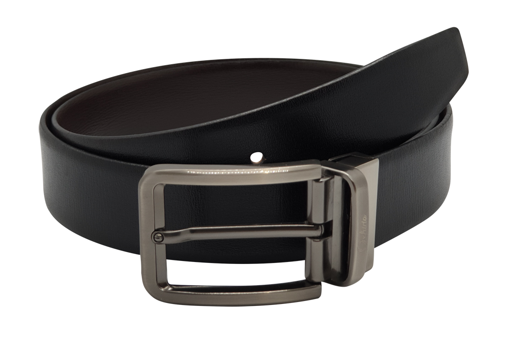 Leather Belt Men - Genuine Leather Belt - Formal Belt Men - Belt for Business Pant for Men - Reversible Leather Belt - Black Leather Belt - Oxhide Palmilla R21- Excellent Christmas Gift Idea