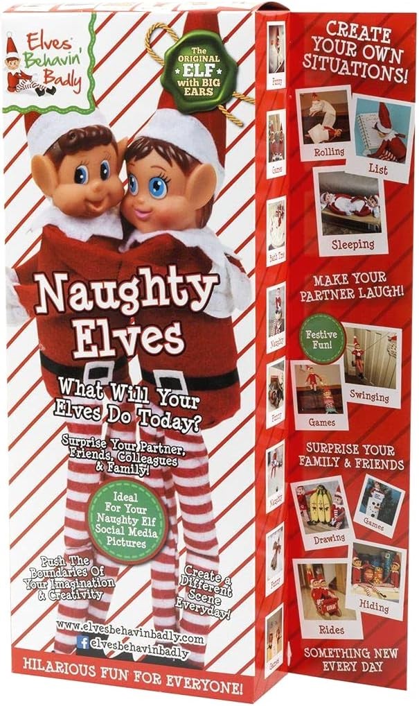 Elves Behavin Badly Set of 2 Elves Girl and Boy Rascals 30cm or Elf Clothes and Accessories (Pack of Two Elves)