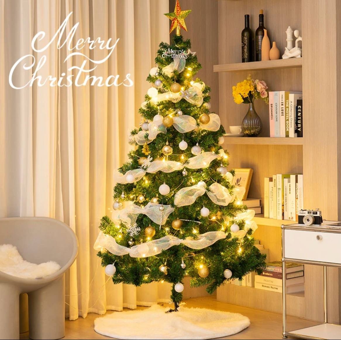 Christmas tree floor ornament set, 2025 new style, living room artificial style, 1.5/1.8/2.1 meter Christmas decorations.